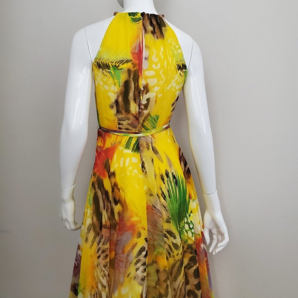 Cache : Yellow Jungle Print Handkerchief Dress - image 3